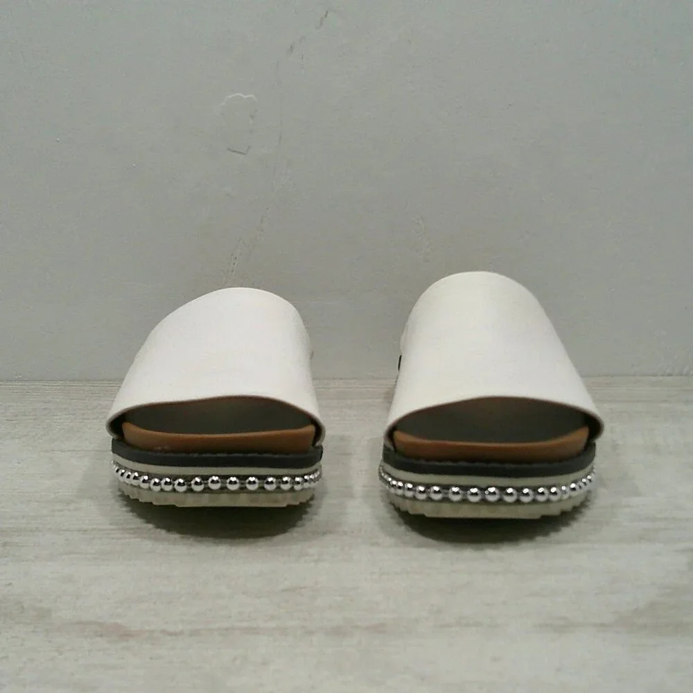 White Mt. Mountain Bronte Studded Platform Slide Mule Sandals Size 5.5 M